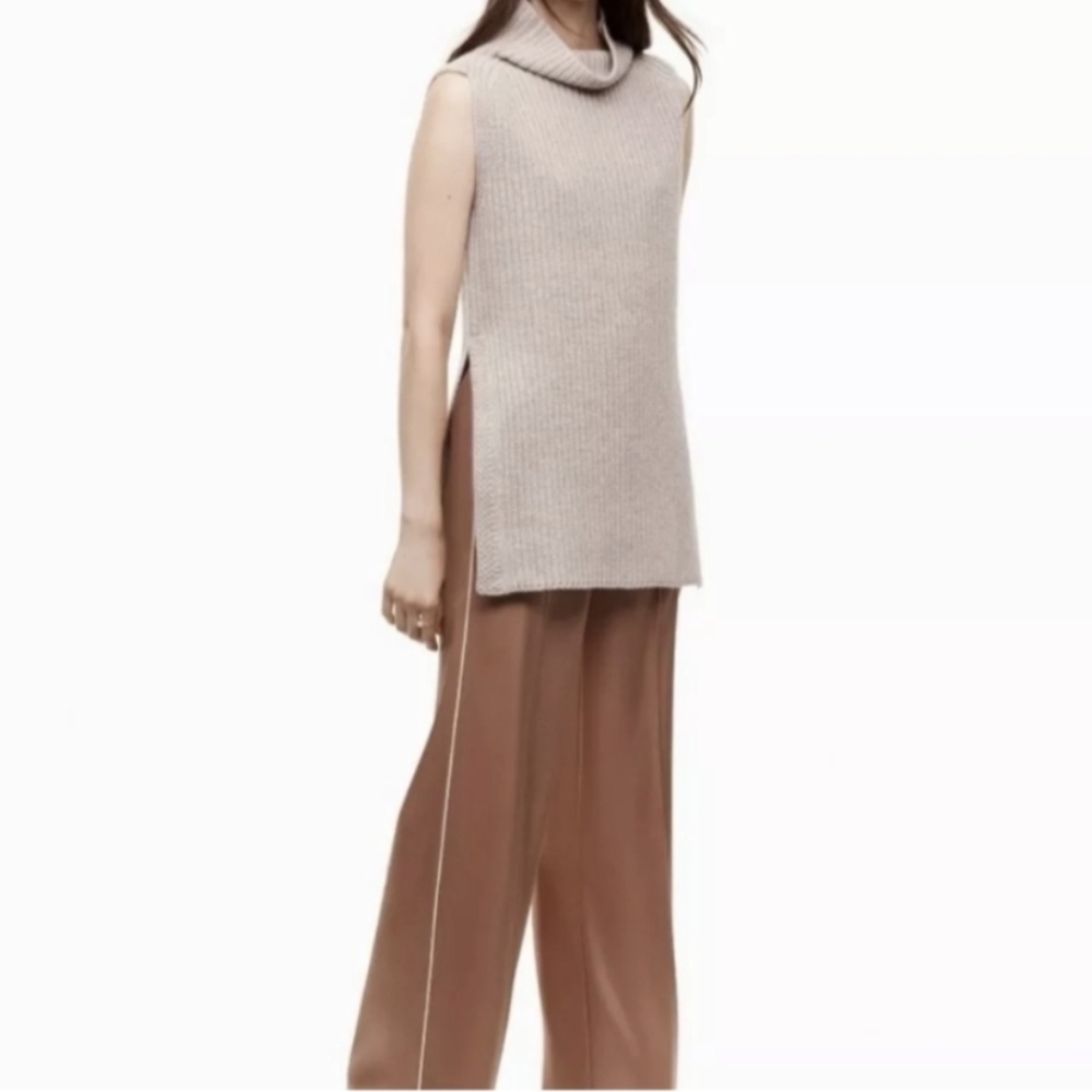 Aritzia Wilfred Durandal Italian Wool Sleeveless Turtleneck Sweater Vest- S